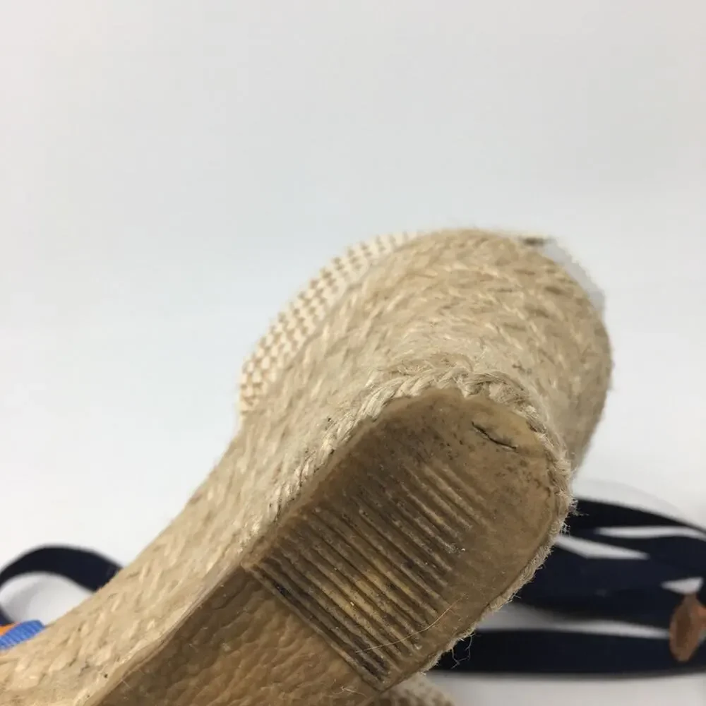J Crew Blue Stripe Ankle Tie Woven 3